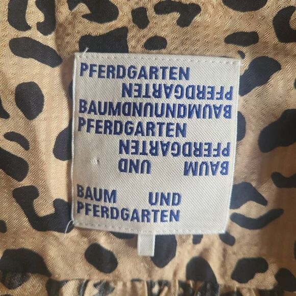 Baum Und Pferdgarten Womens 4 34 Amber Midi Dress Leopard Print Smocked Waist - Picture 12 of 14